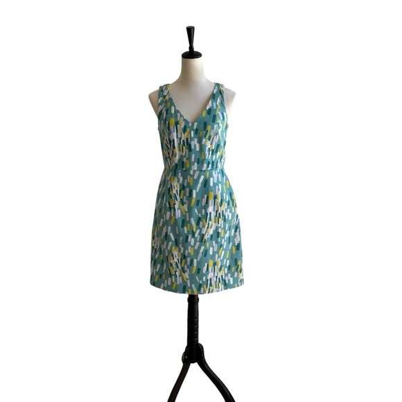 BODEN Sleeveless V-Neck Confetti Print Sheath Dress with Pockets Size 4 - Picture 3 of 16